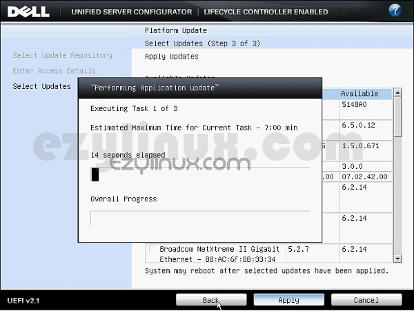 performing application update on system service