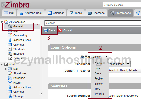 zimbra-webmail-desktop-select-theme-and-save