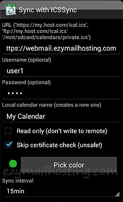Calendar sync - ICSsync for Android