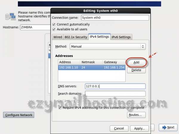 Setup IP Address - install centos 6
