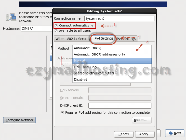 Setup Iinterface - install centos 6