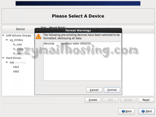 format disk - install centos 6