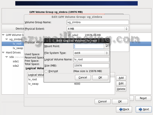 resize root partition - install centos 6