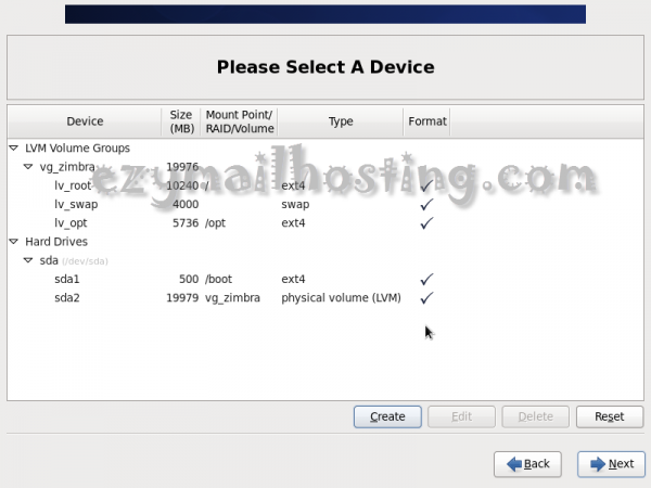 review partition again - install centos 6