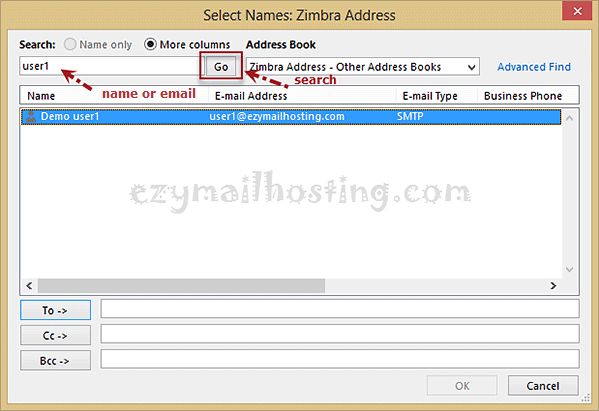 search-user-on-zimbra-domain