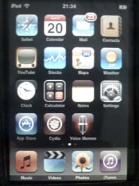 iPod touch firmware 3.0 Home screen