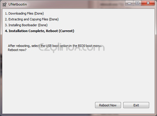 UNetbootin Finished
