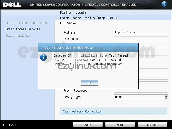 Test network connection on system service