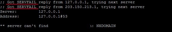 nslookup servfail